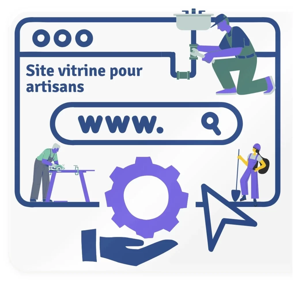 Illustration vectorielle site vitrine pour artisan